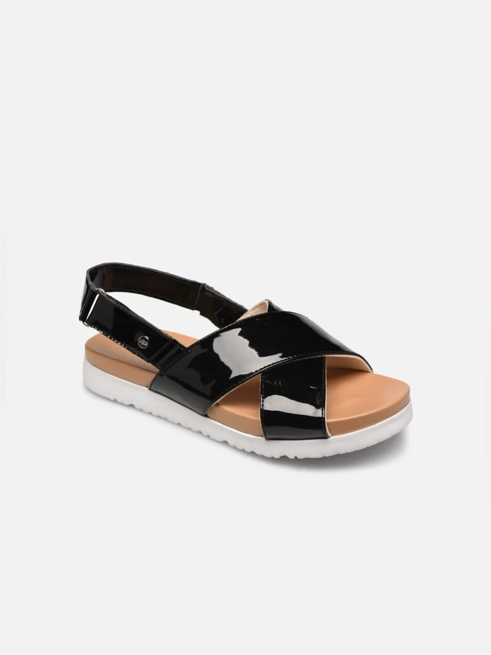 UGG Kids Klara Sandals Black Patent Leather Size 6